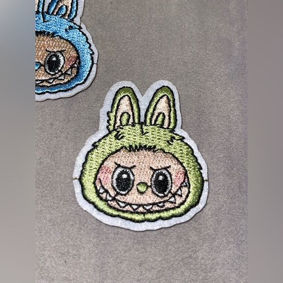 Labubu 2 Iron on Patches. Blue and Green Labubu. NIP - Picture 2 of 4